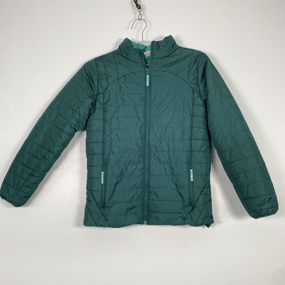 Falls Creek Jacket Girls XL Green Quilted Full Zip Lightweight Insulated Puffer